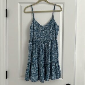 Short Light Blue Floral Dress